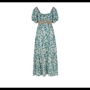 Free People Ellie Print Smocked Midi Dress